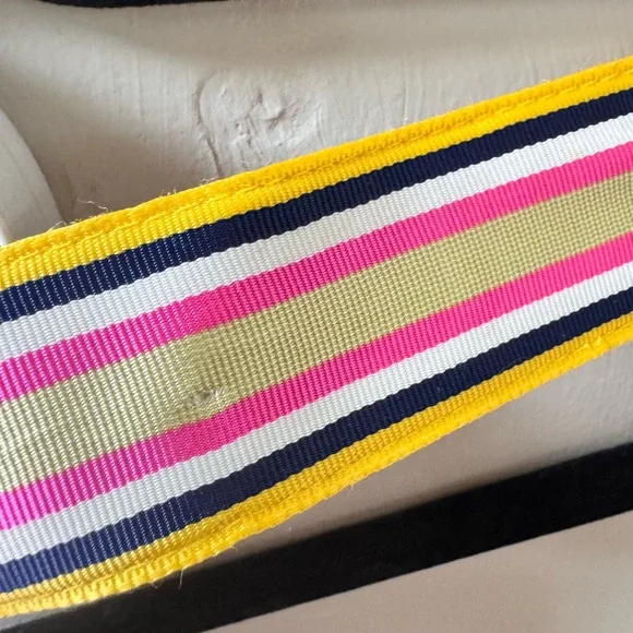 J Crew Ribbon Belt D Ring S/M Medium Striped 40"x1.5" - Picture 4 of 7